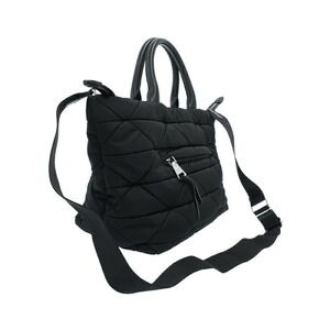 Prada Bag quilting Shoulder Padded 2way triangle BLACK Small ReNylon Tote